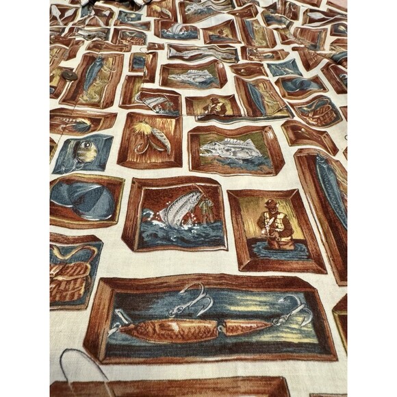 Straight Down Clothing Size Large Fishing Multi Color Button Shirt USA Made - Picture 3 of 4